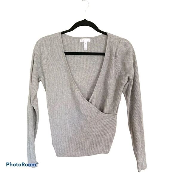 Leith grey ribbed wrap sweater NWT. 3X - Picture 1 of 2